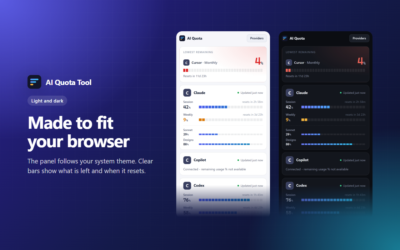 Light and dark themes